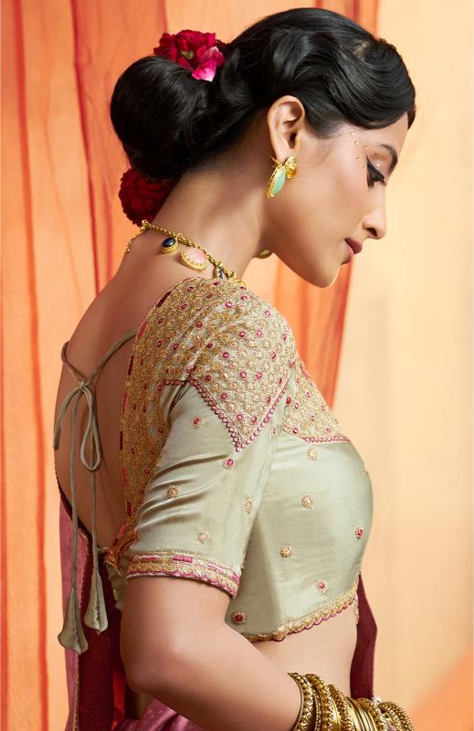 Rose Gold Pure Silk saree