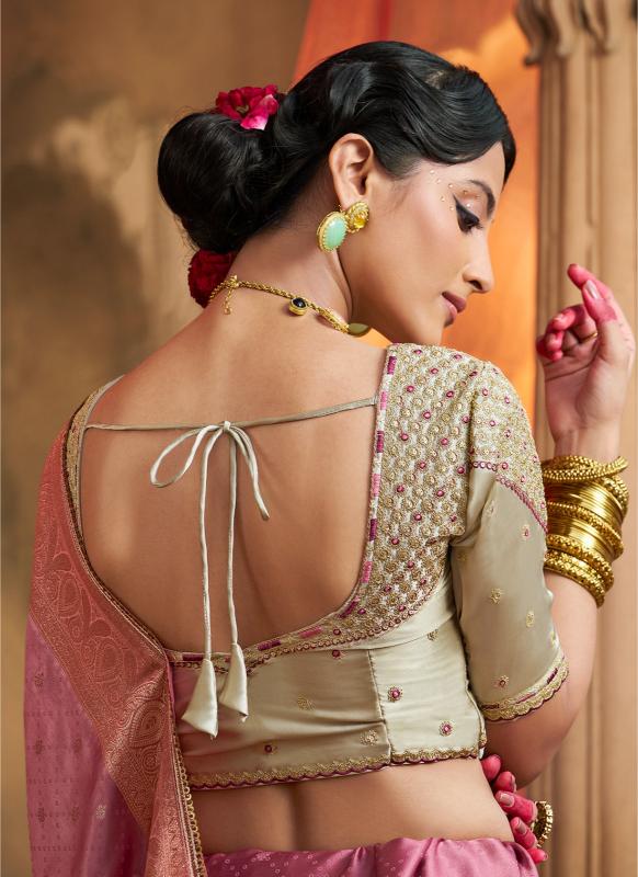 Rose Gold Pure Silk saree