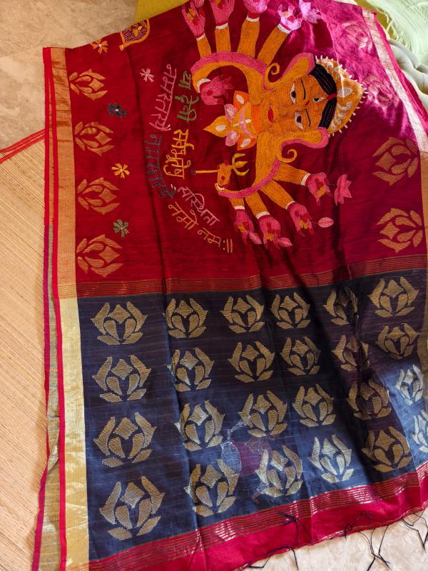 Durga Jamkantha Matka Silk saree