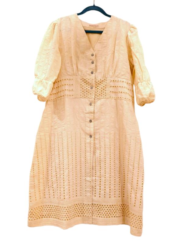 Ivory Hakoba dress,Hakoba Dress, White Dress, Off white Dress, Cotton Hakoba dress, Hakoba, Ranga Chakra,  Designer dresses