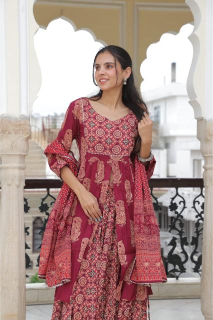 Matte Red Lehenga Set Diwali Outfit