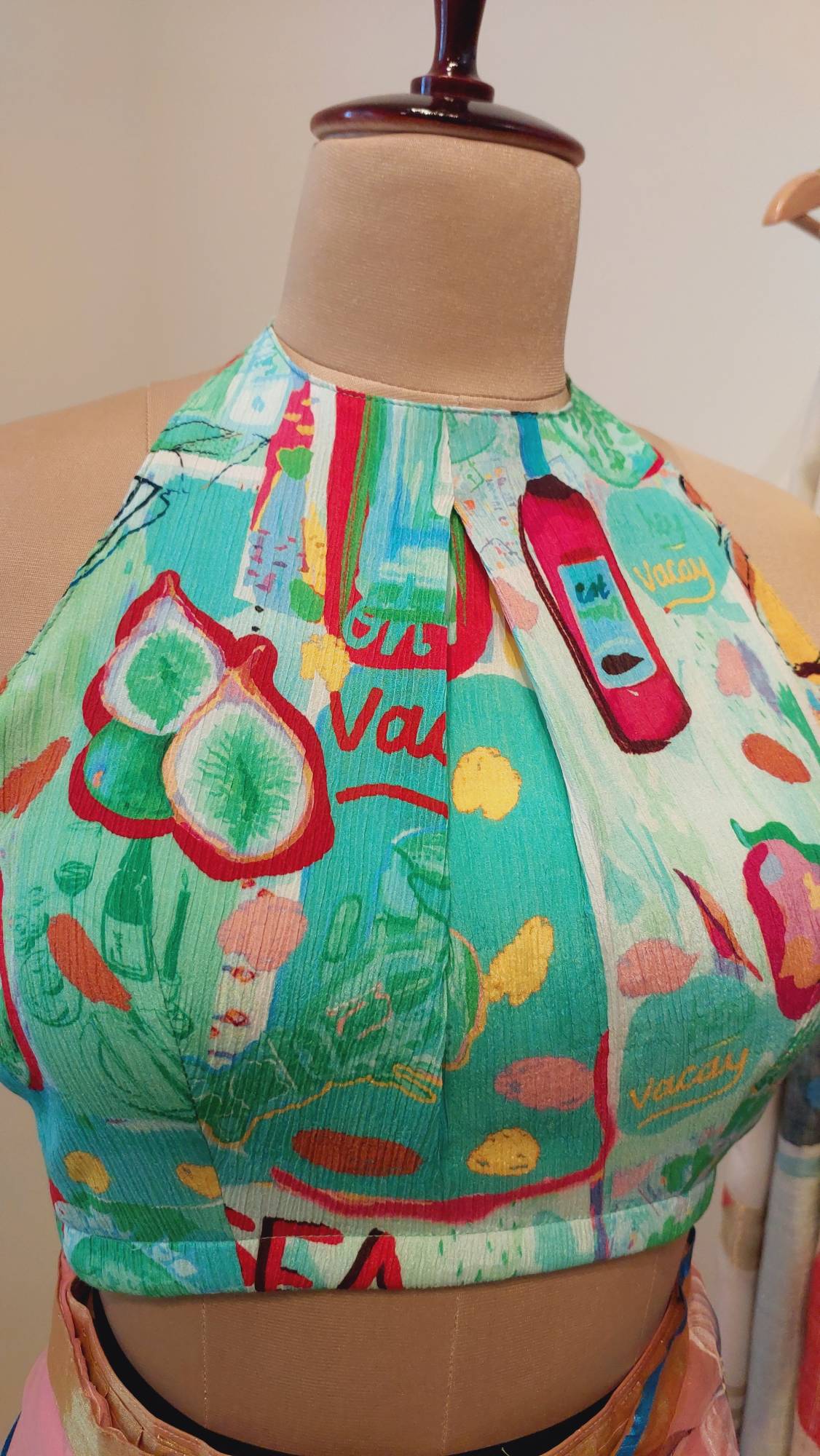 Halter Neck Chiffon wrap Blouse Vacay Resort Wear beach theme party