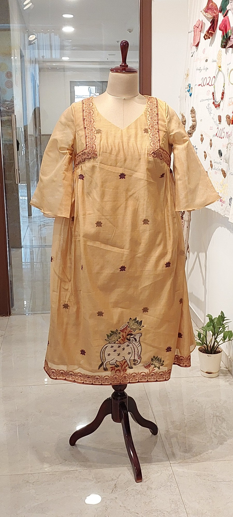 Pichwai Beige Dress