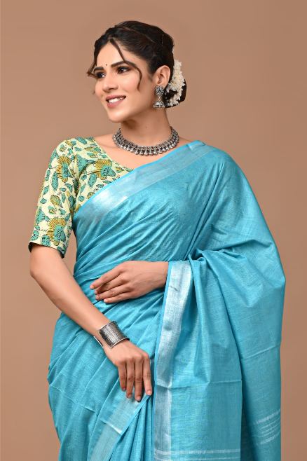 Sky blue Saree