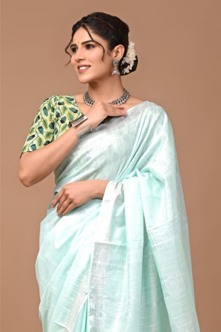 Sea Foam Saree