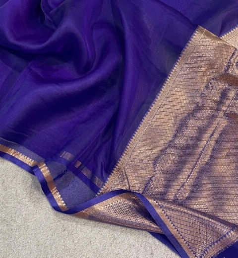 Purple Organza Silk Saree