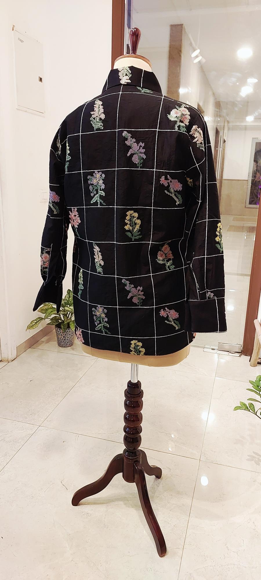 Black Statement cross-stitch Shirt