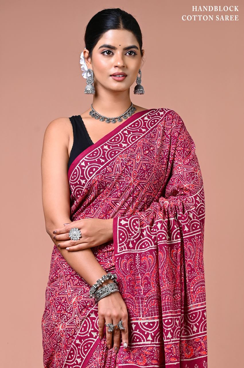 Starfish mul mul cotton saree