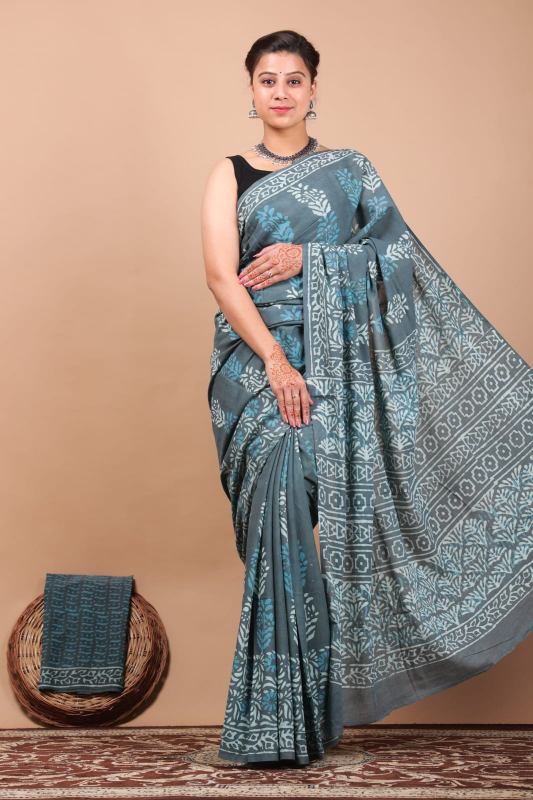 Floral Mul Mul cotton saree