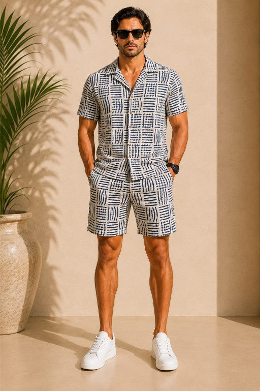 Weave print Mens Co ord set