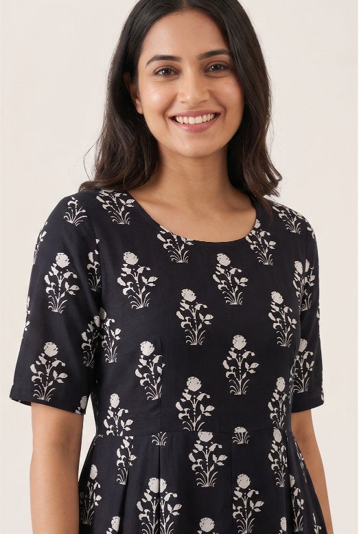 Mughal Floral Black Dress