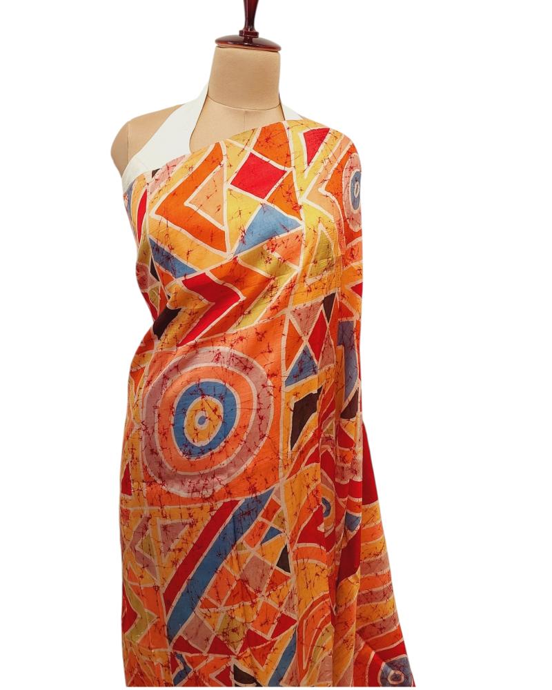 hand painted pichwai sarees, Quirky Saree, batik silk saree