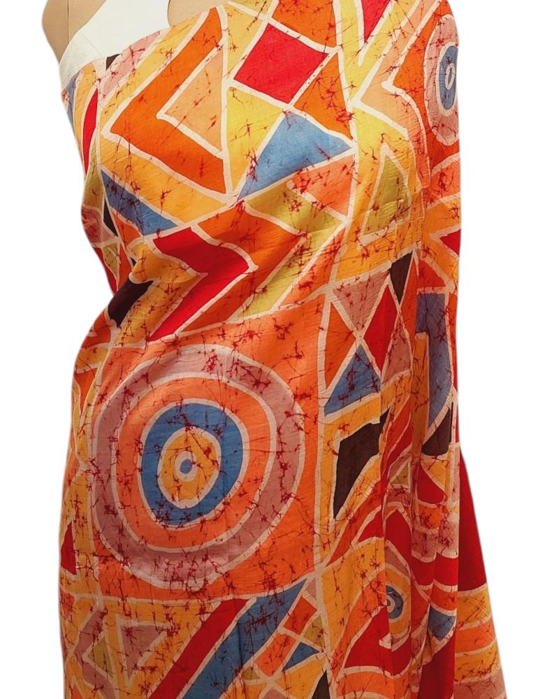 hand painted pichwai sarees, Quirky Saree, batik silk saree