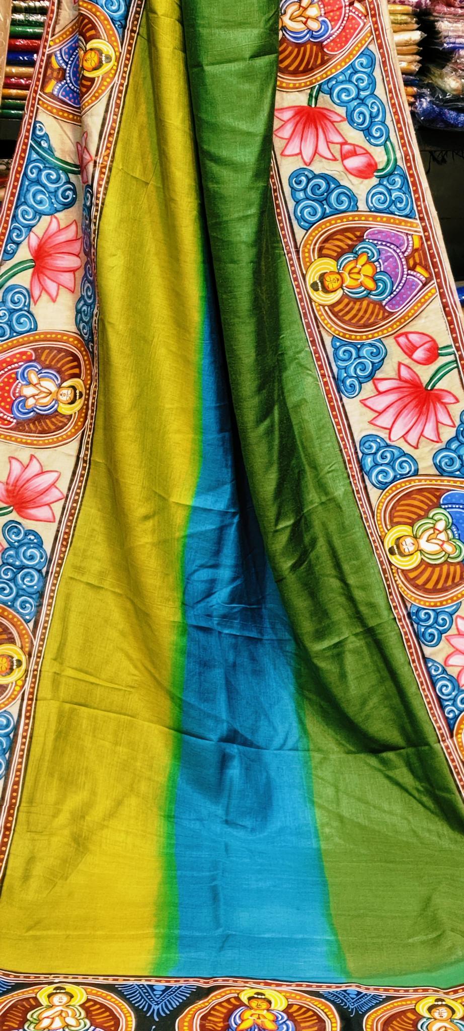 pattachitra saree, gaye holud saree for bride