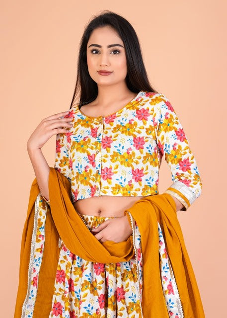 Chrome yellow Lehenga set