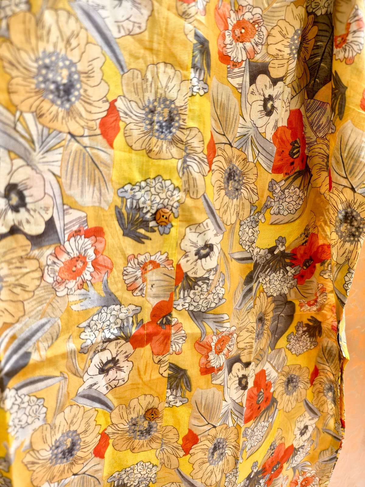 Collar neck kurti yellow floral