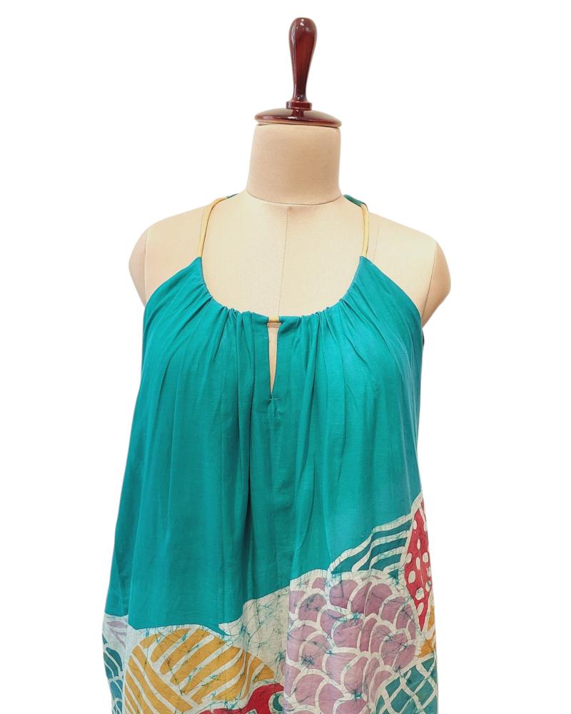 batik dresses for women, Summer dress, Sun Dress, Batik Dress, Turquoise Dress, Spaghetti Maxi dress, Spaghetti strap Batik Dress, Batik painted dress, Pure cotton batik dress, Summer Maxi Dresses, Dress for women, Cotton lace Dress, Spring Dress,  Adjustable strap dress, Ranga Chakra, Custom fit dress, Casual summer dresses, Handpainted Dress, Wax Batik dress, Sea life Dress, wax Batik Painting dress