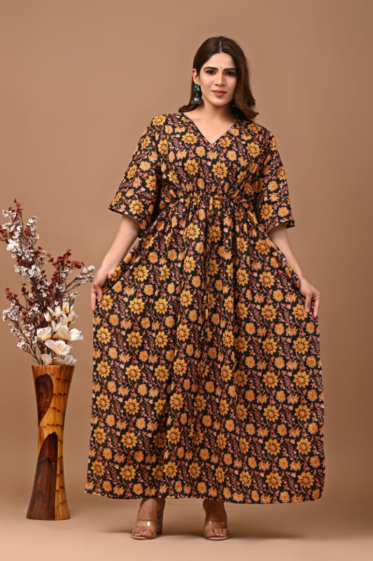 Black cotton kaftans