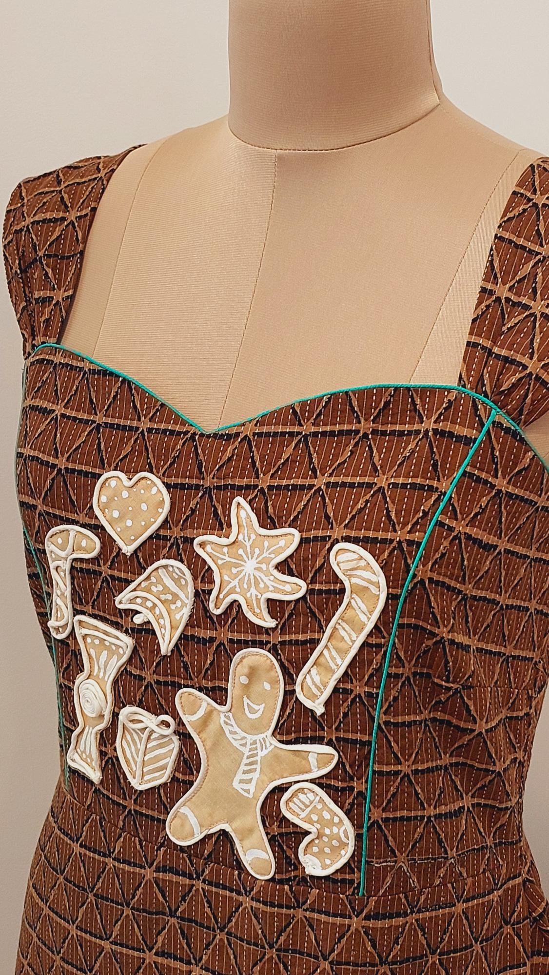 Christmas Gingerbread Man Dress Women Christmas Sleeveless Outfit