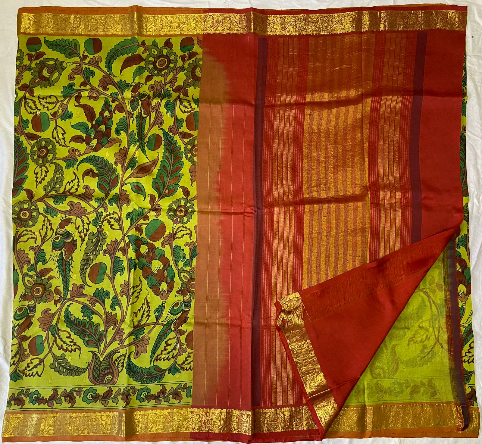 pichwai silk saree, handpainted silk sarees