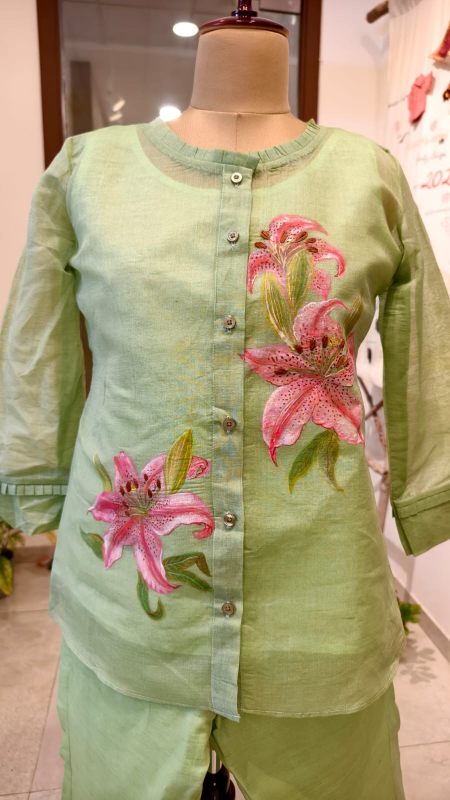 Hand-Painted Lily Co-ord Set | Custom-Fit Tunic and Trouser