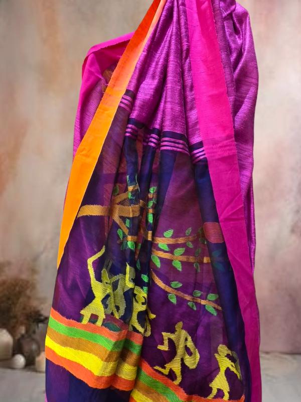 Linen Jamdani Saree,  Designer silk sarees