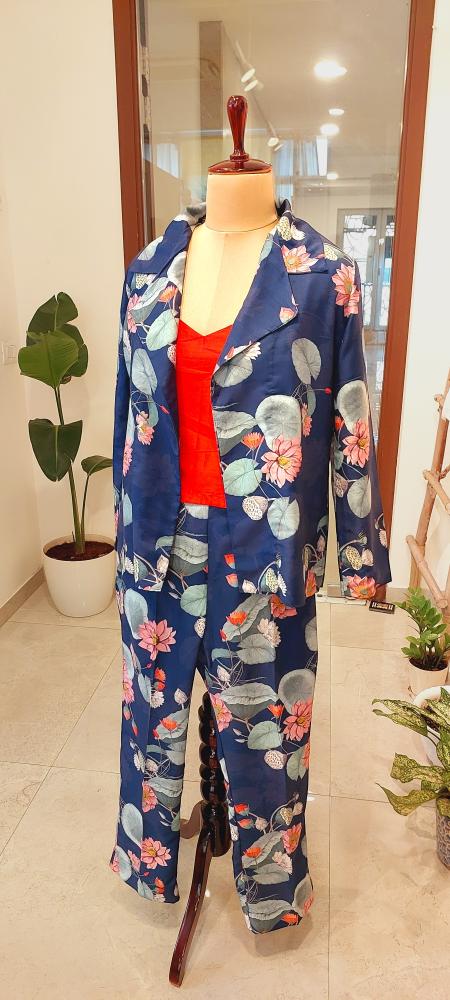 co ord sets women, linen co ord set, silk co ord set,printed coat set for ladies, coat set for women, trousers casual coord set for women