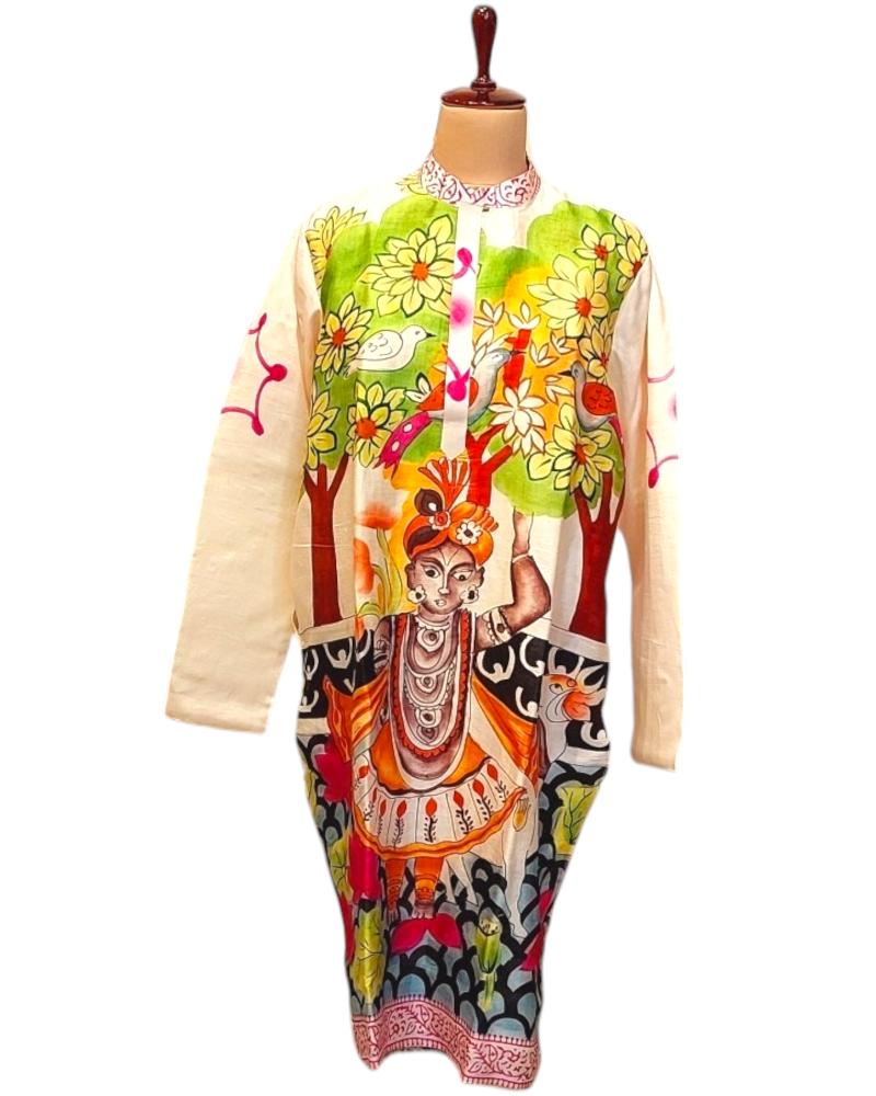 Pichwai Mens kurta, pichwai painting kurta for men