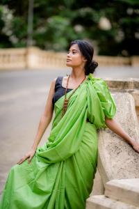 Neon Green Saree