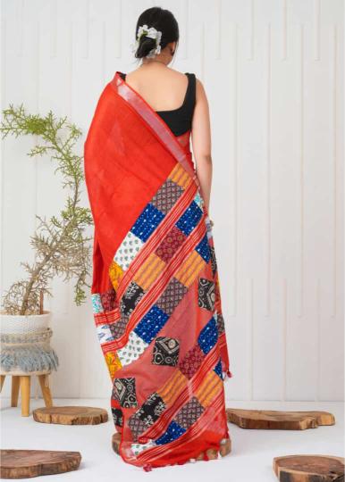 quirky print saree