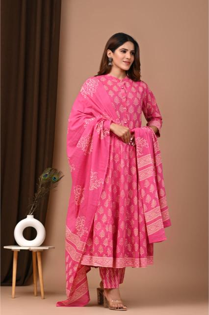 Peach Pink Anarkali Suit