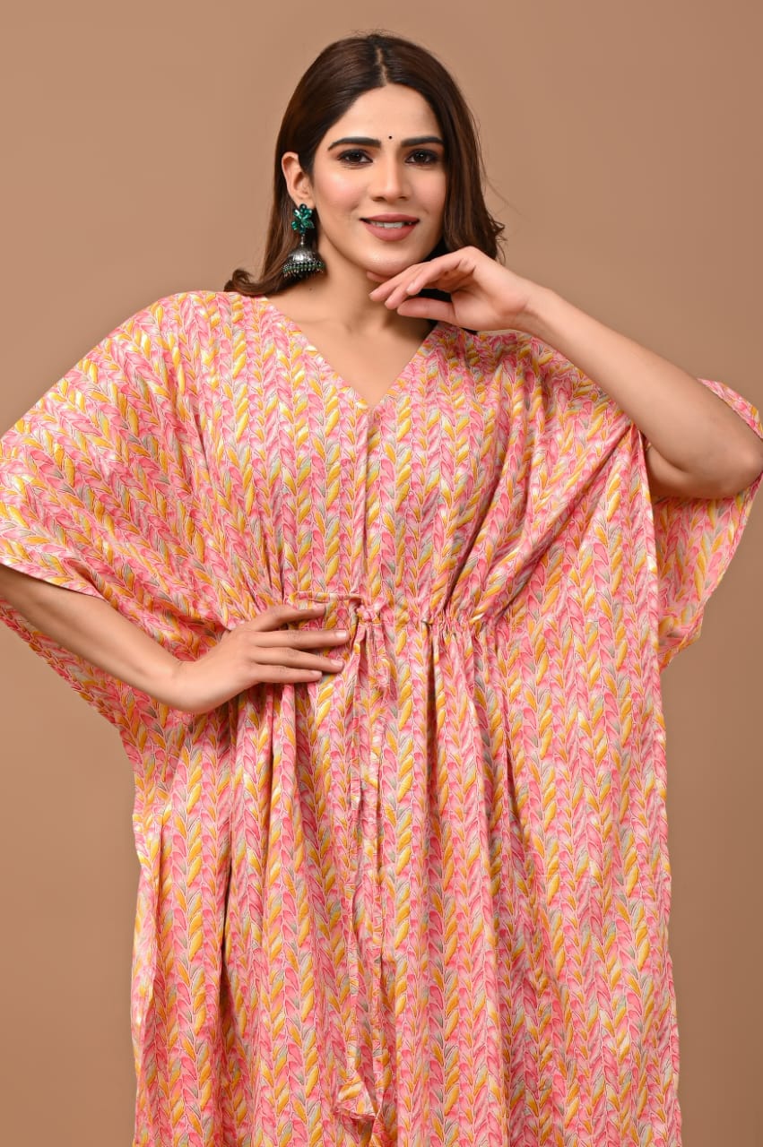 Peach Cotton Kaftan