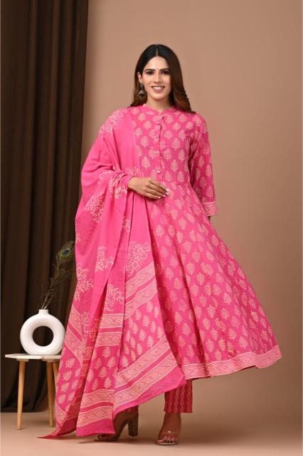 Peach Pink Anarkali Suit