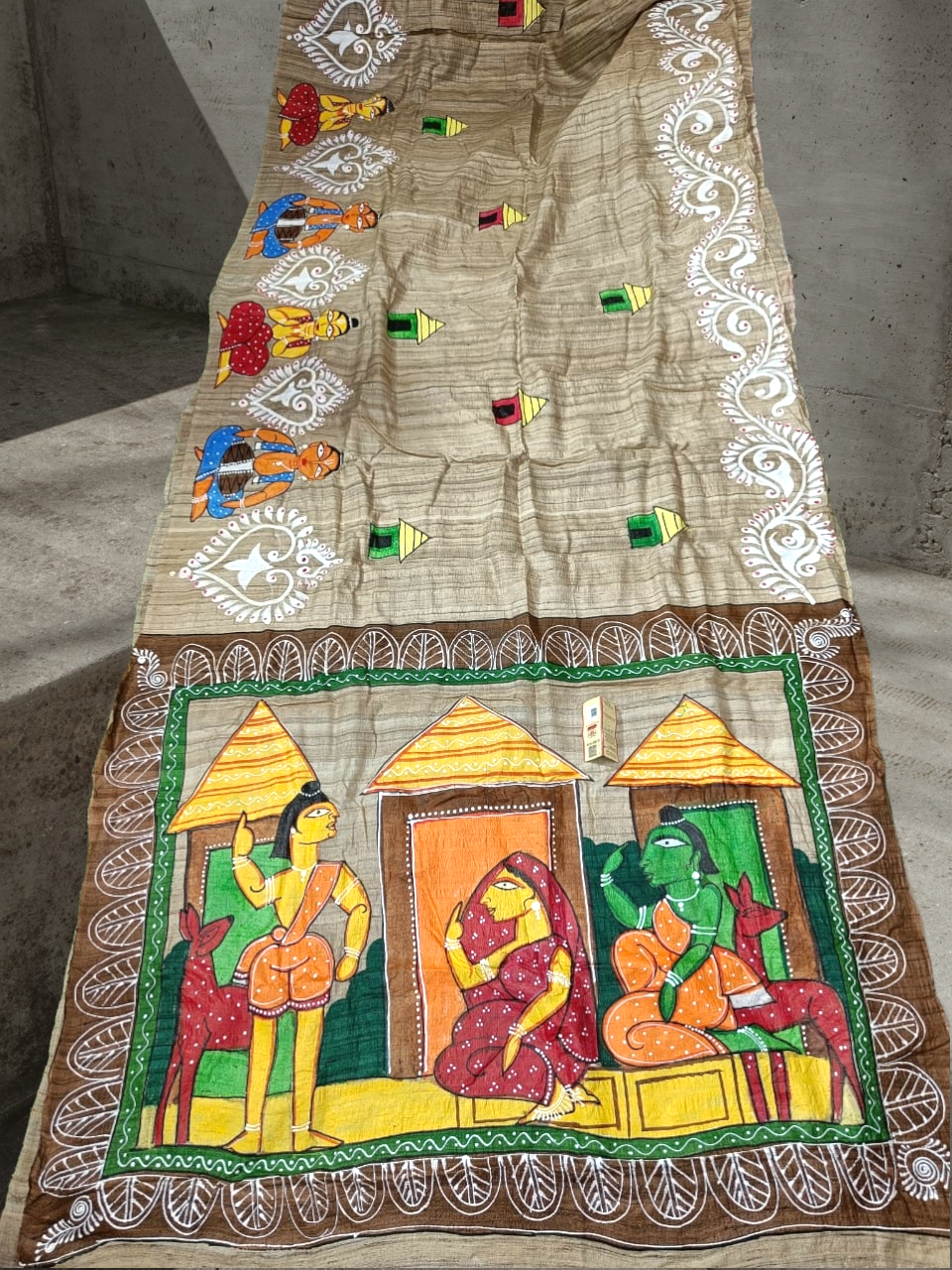 hand painted tussar silk saree in Hyderabad