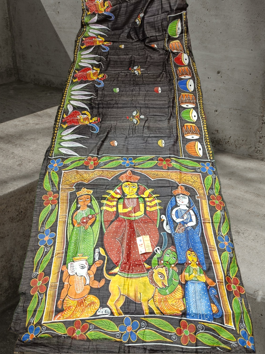 hand painted tussar silk saree in Hyderabad