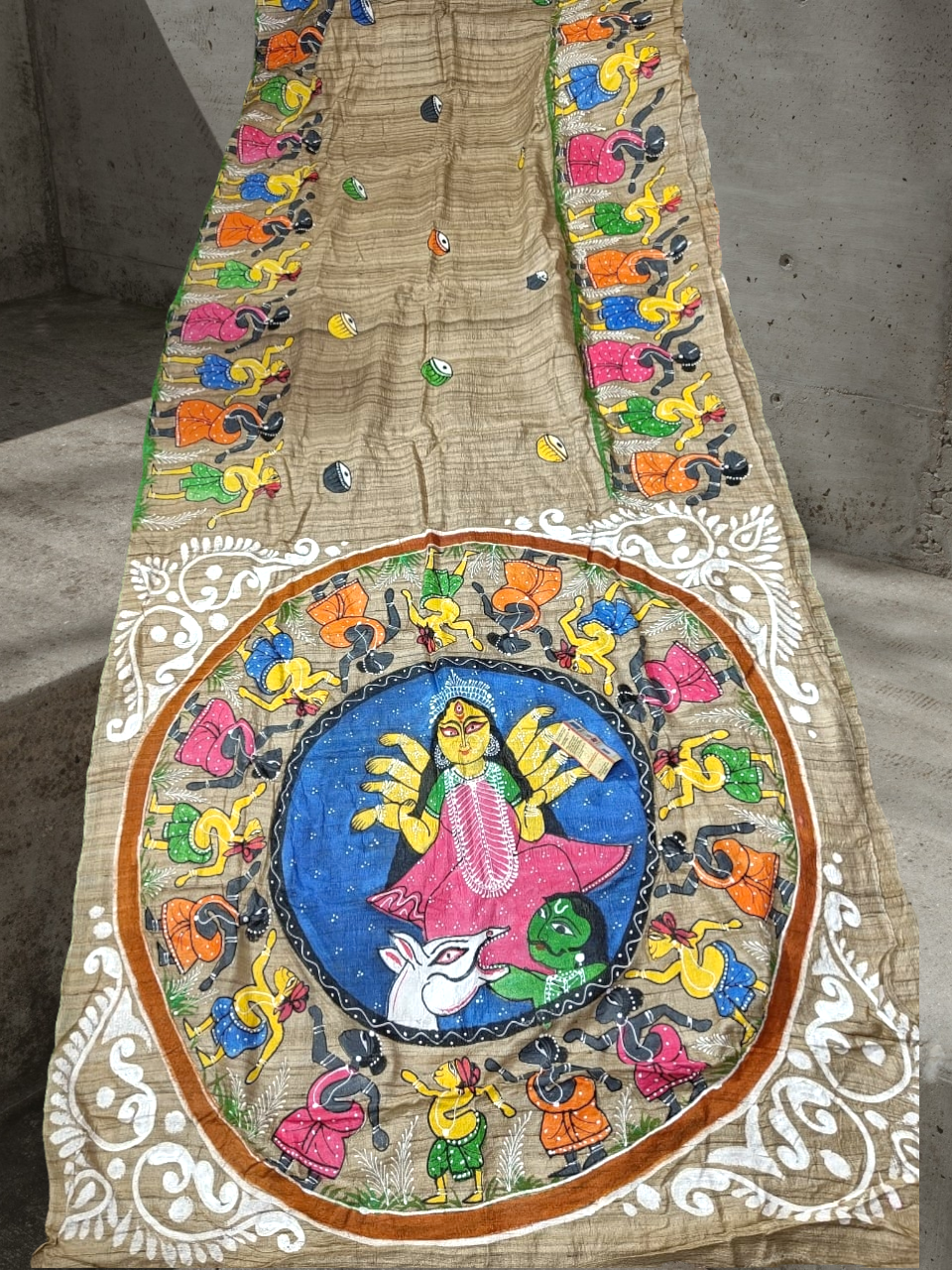 hand painted tussar silk saree in Hyderabad