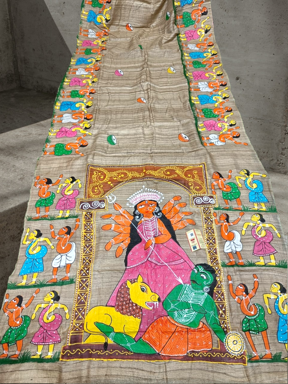 hand painted tussar silk saree in Hyderabad