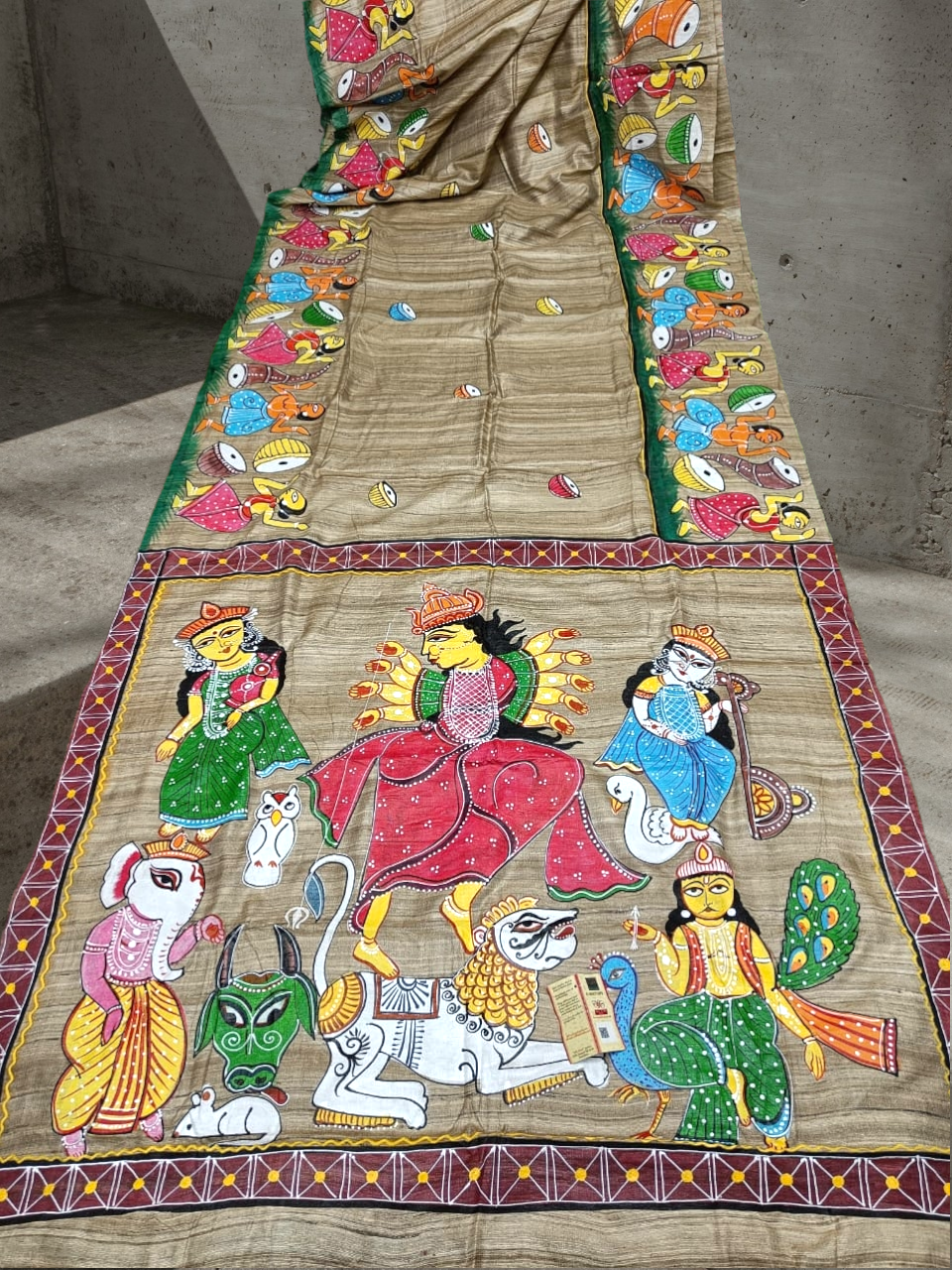 hand painted tussar silk saree in Hyderabad