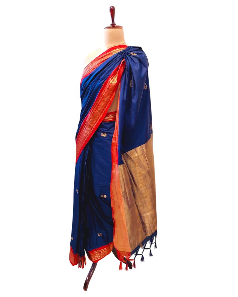 Blue Pre-Stitched Ready to Wear Saree