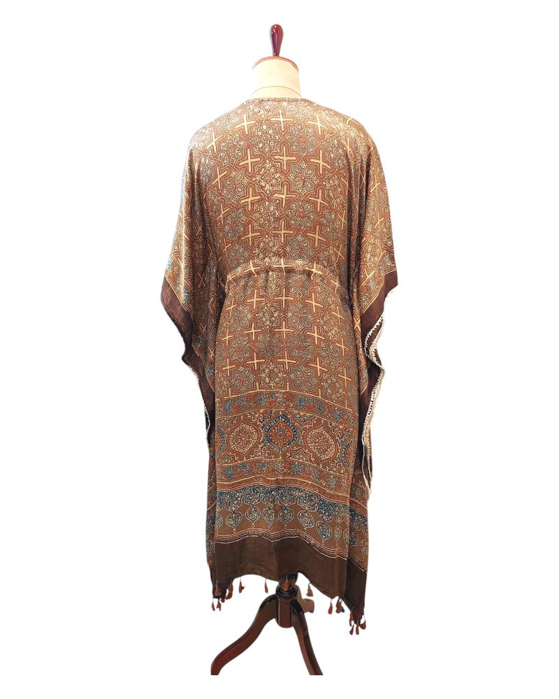 Nude Brown Modal Silk Kaftan