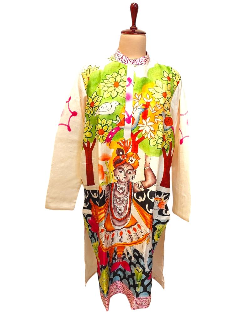 Pichwai Mens kurta, pichwai painting kurta for men