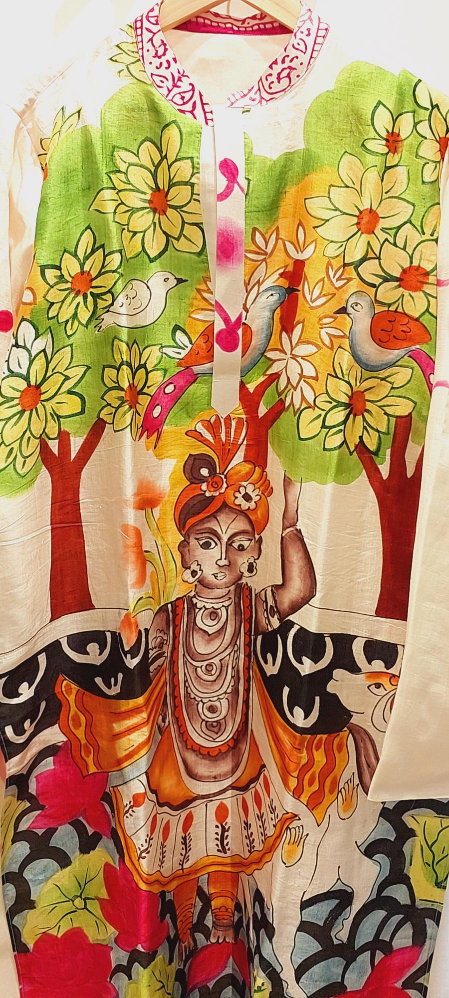 Pichwai Mens kurta, pichwai painting kurta for men