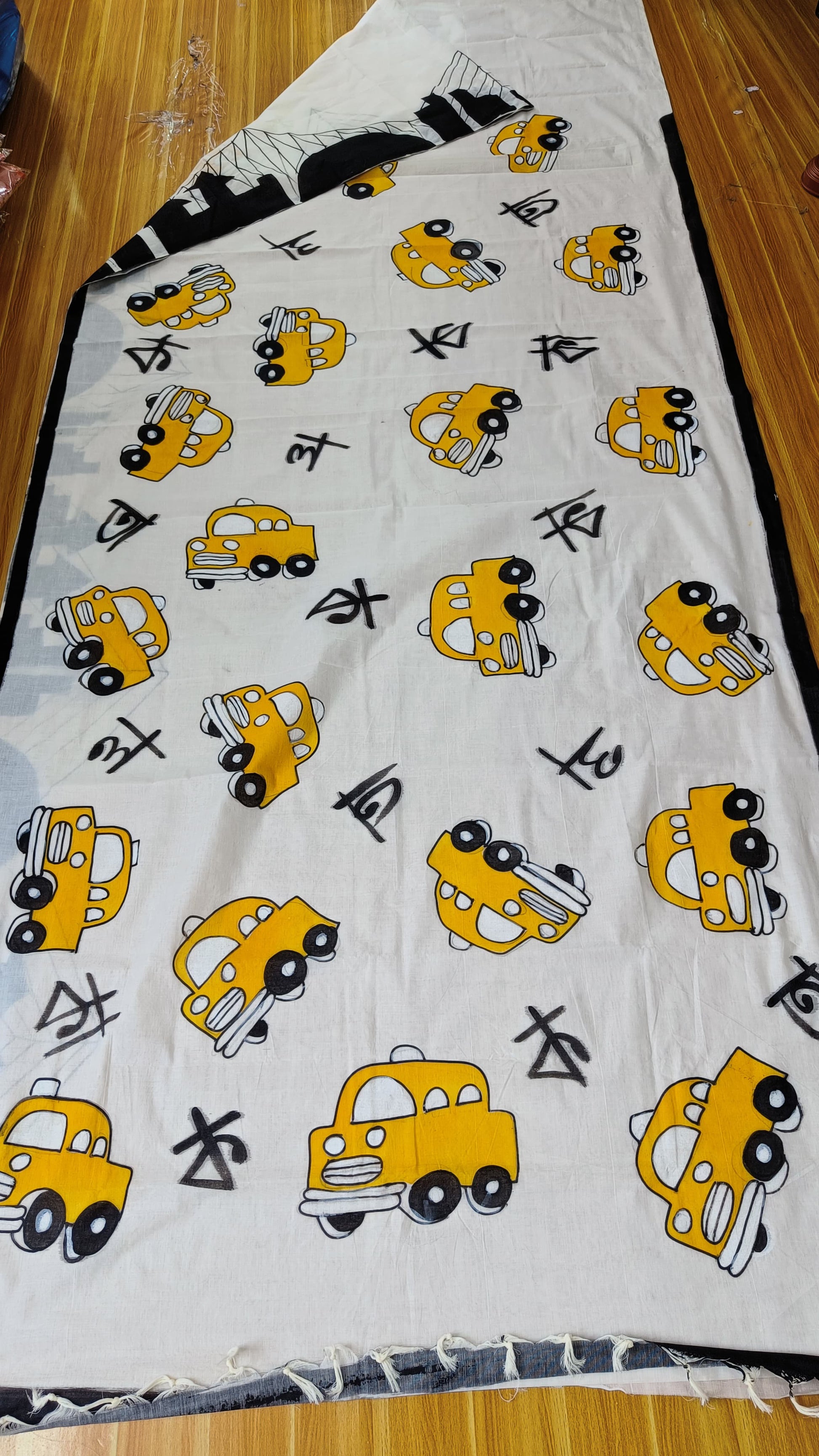 mul mul Cotton sarees, quirky print saree, Quirky saree