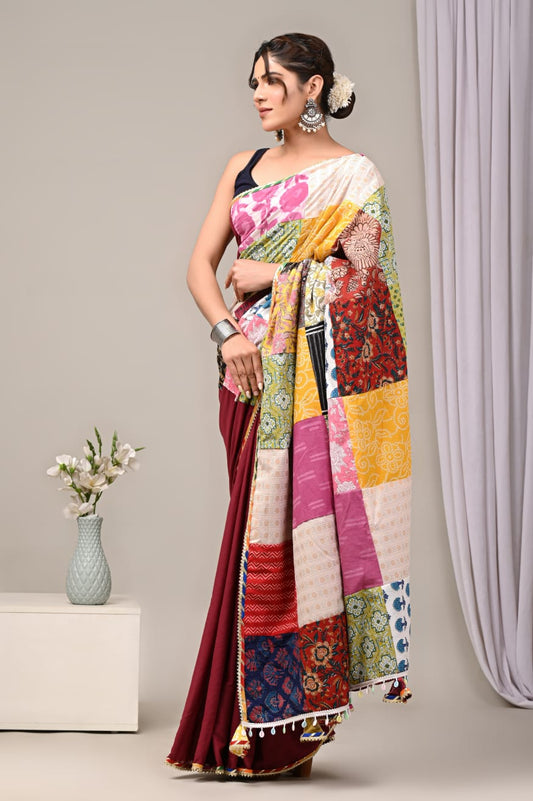 mul Cotton sarees, quirky print saree