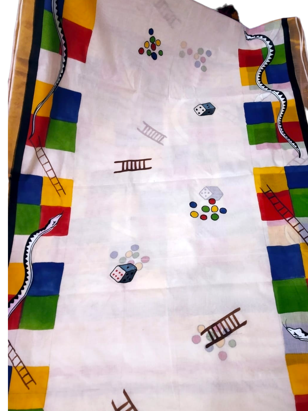 Snakes and ladder saree, funky saree, quirky saree
