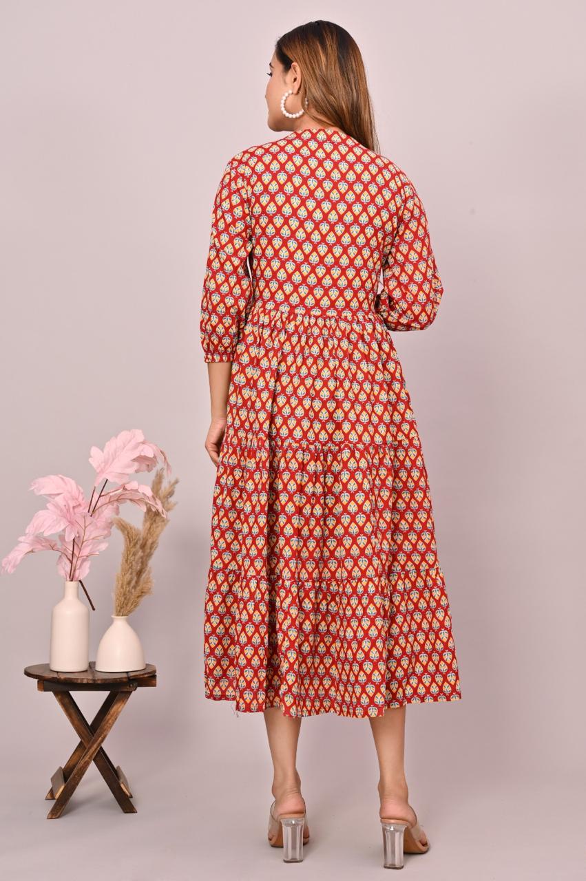 Red Mul cotton dress