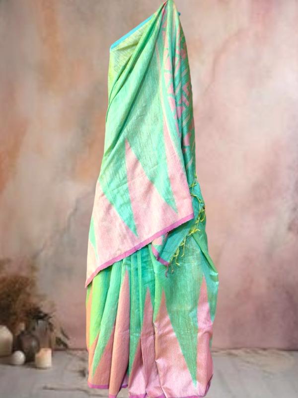 Handpainted sarees, matka tussar silk sarees