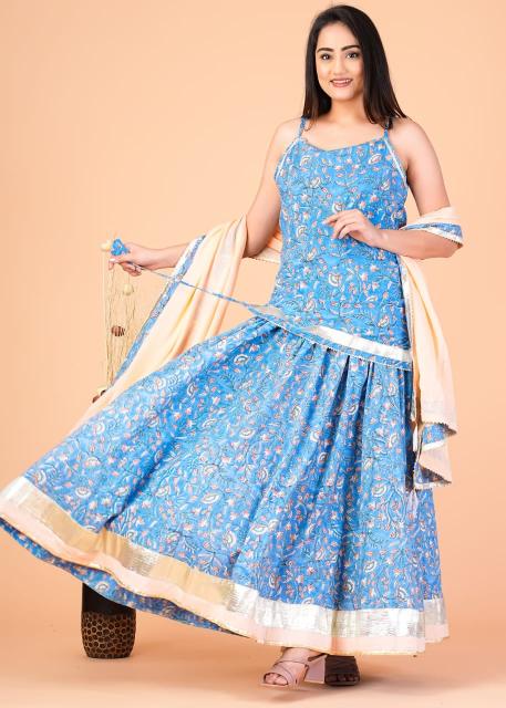 Sky Lehenga Set