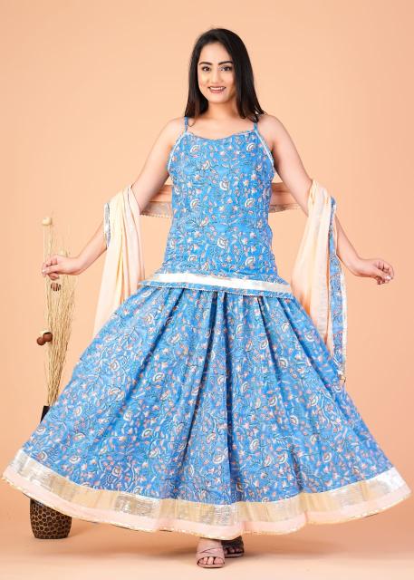 Spaghetti top cotton Lehenga