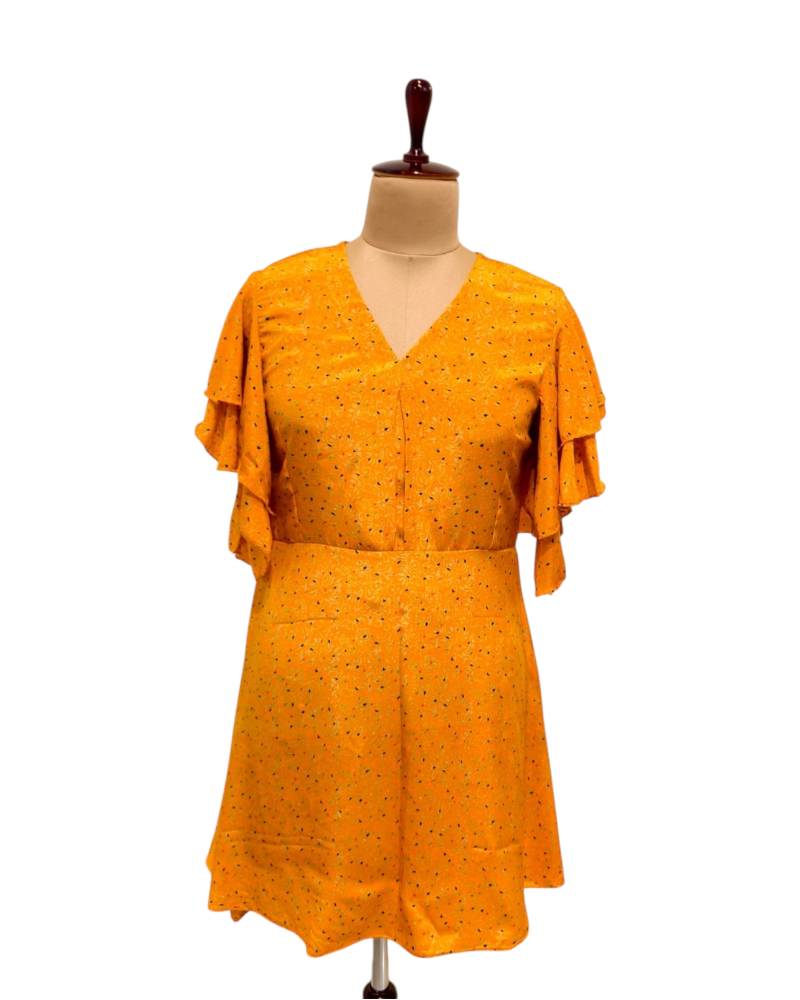 Sunshine Yellow Floral Short Tunic